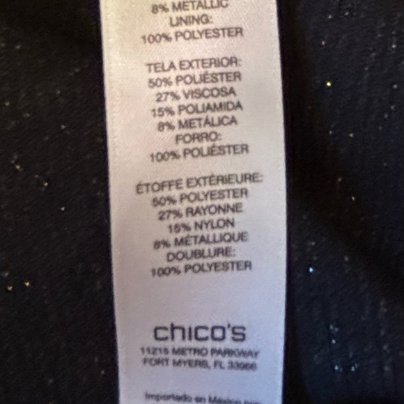 Chico's Black and Gold Patterned very lightweight jacket. - Picture 9 of 9